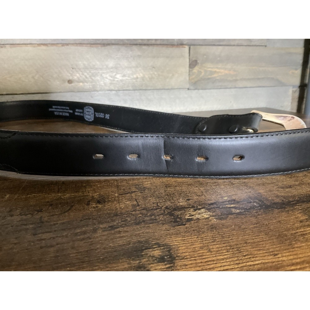Mens Tony Lama Western Belt 36 Black Leather USA - Picture 2 of 5